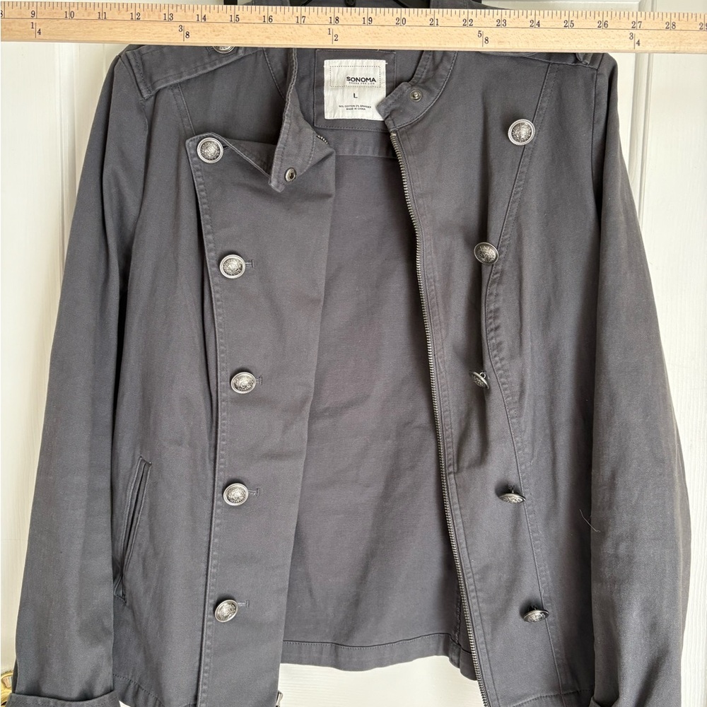 Women's Gray Military style denim jacket